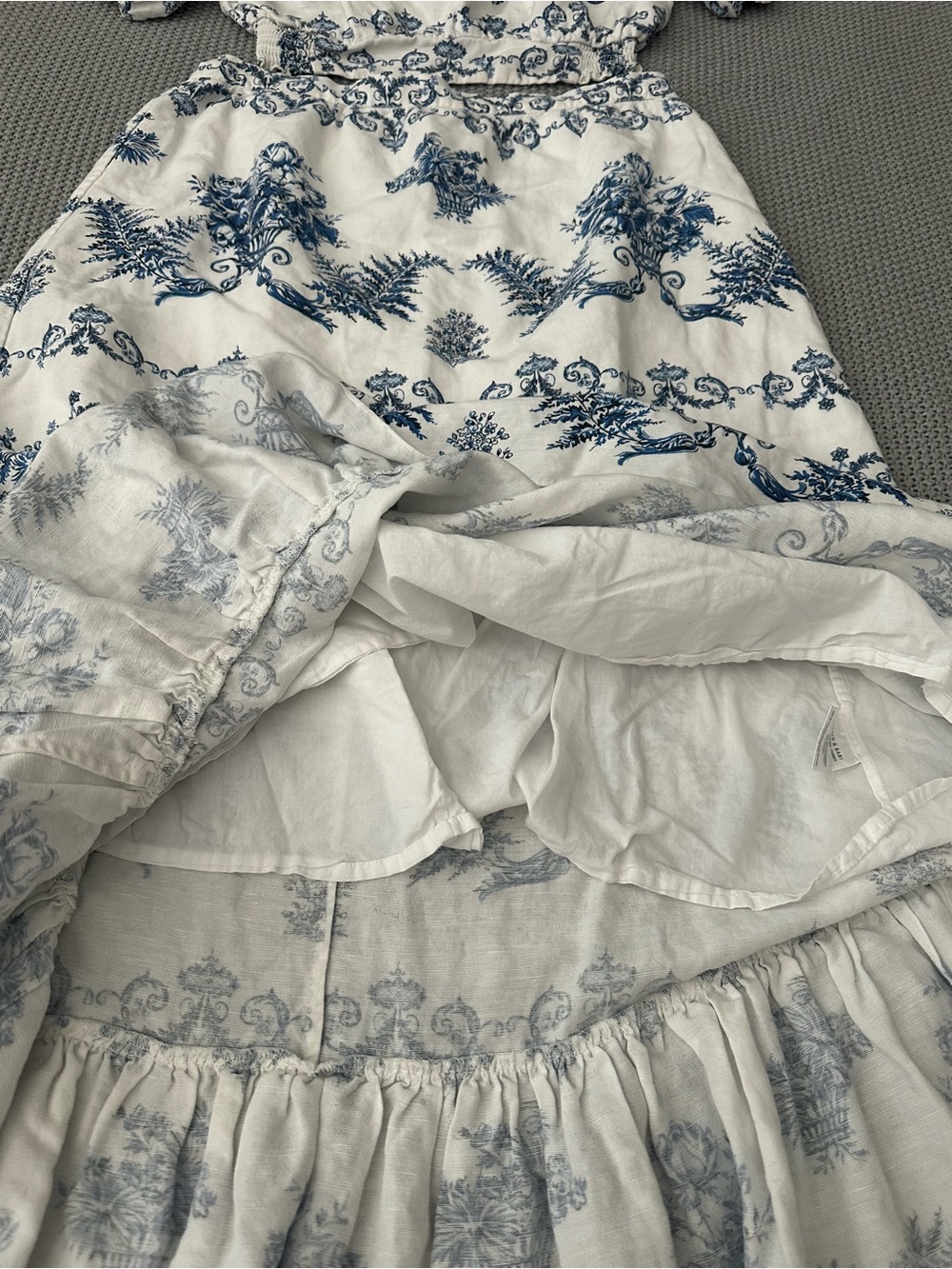 Sachin & Babi Austin Arden Linen Blend Skirt in Indigo Ivory Garland Medium - Picture 6 of 14
